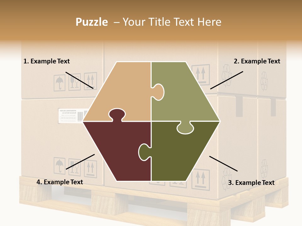 A Bunch Of Boxes Sitting On Top Of A Wooden Pallet PowerPoint Template
