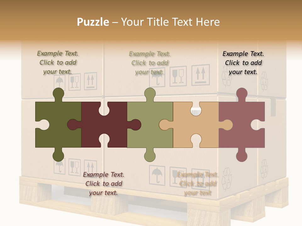 A Bunch Of Boxes Sitting On Top Of A Wooden Pallet PowerPoint Template