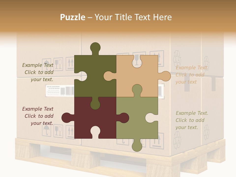 A Bunch Of Boxes Sitting On Top Of A Wooden Pallet PowerPoint Template
