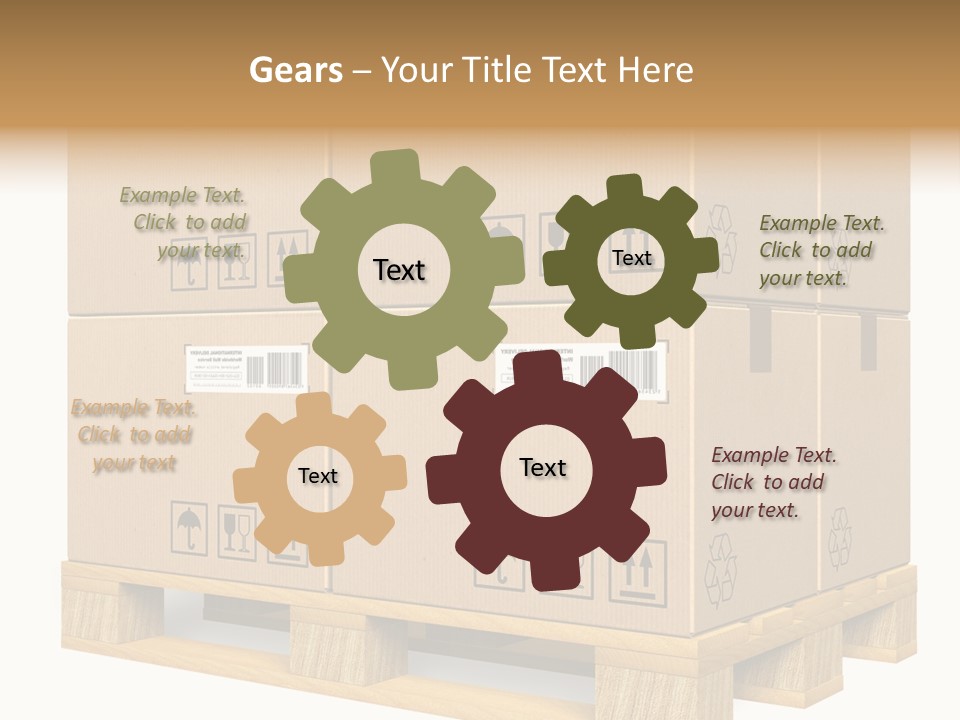 A Bunch Of Boxes Sitting On Top Of A Wooden Pallet PowerPoint Template