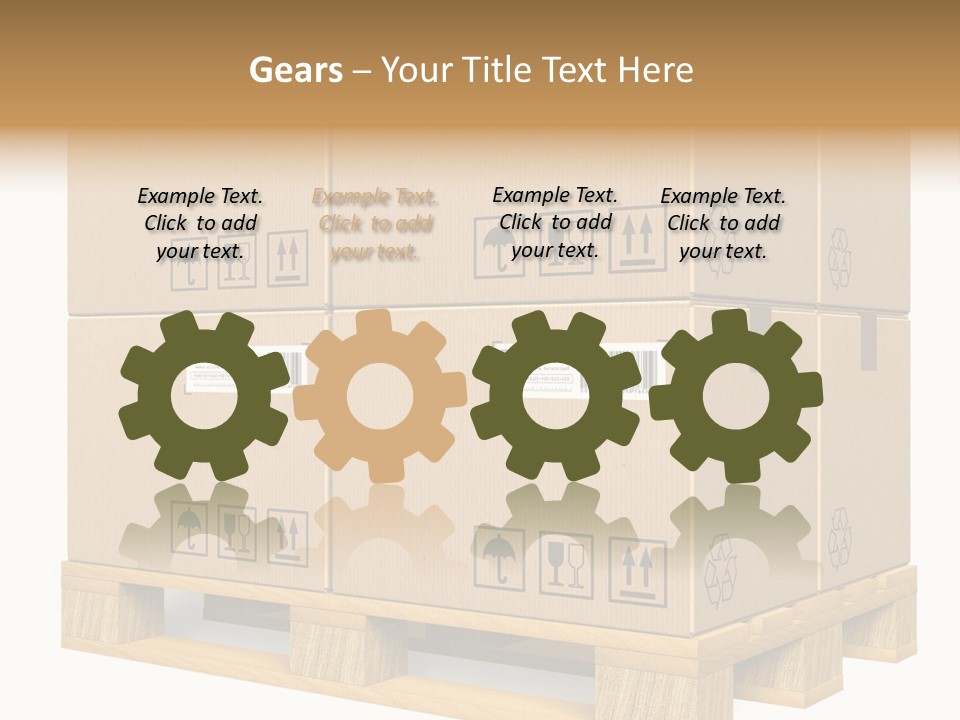 A Bunch Of Boxes Sitting On Top Of A Wooden Pallet PowerPoint Template