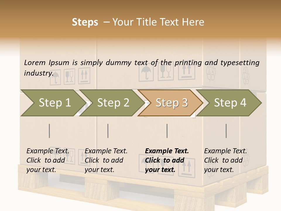A Bunch Of Boxes Sitting On Top Of A Wooden Pallet PowerPoint Template