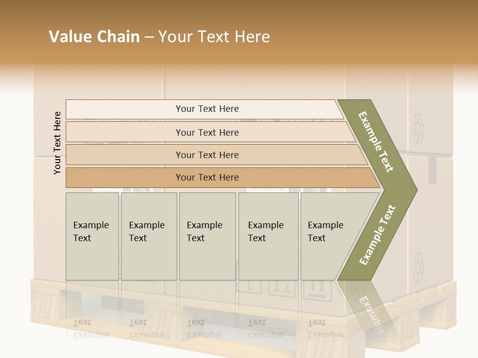 A Bunch Of Boxes Sitting On Top Of A Wooden Pallet PowerPoint Template