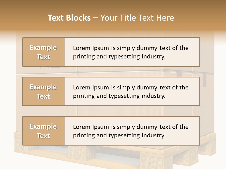 A Bunch Of Boxes Sitting On Top Of A Wooden Pallet PowerPoint Template