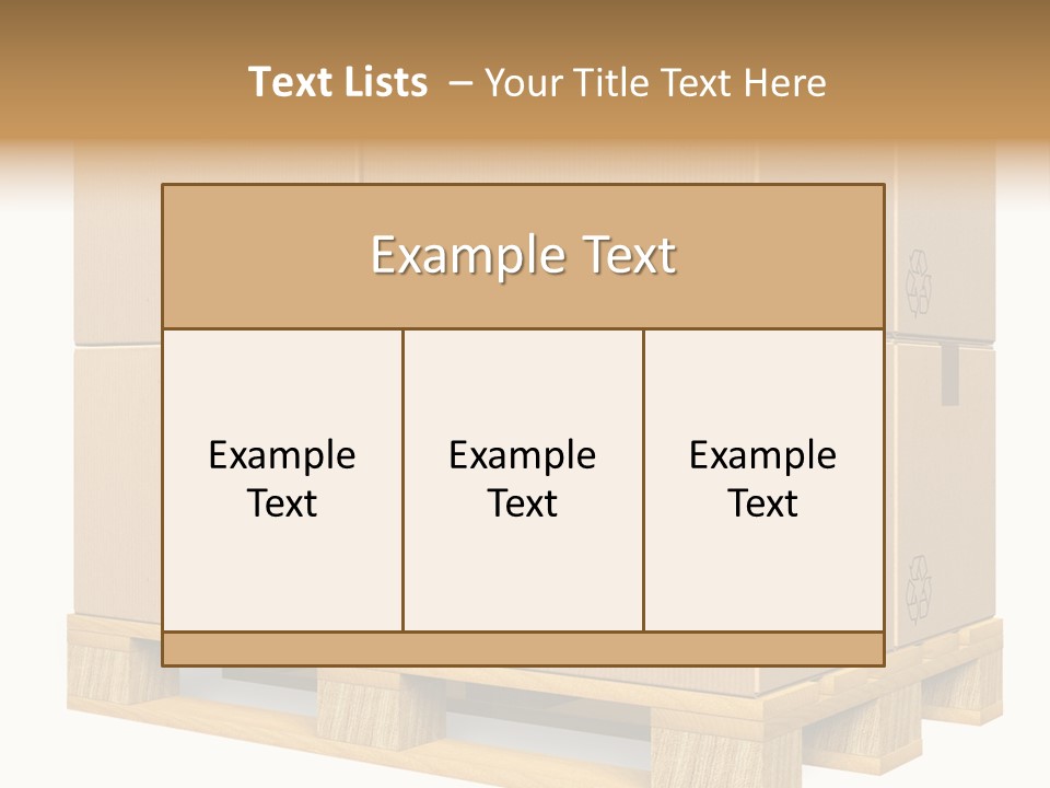 A Bunch Of Boxes Sitting On Top Of A Wooden Pallet PowerPoint Template