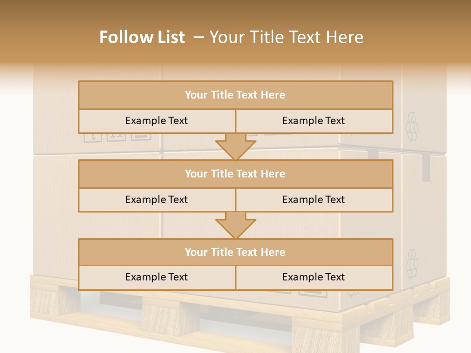A Bunch Of Boxes Sitting On Top Of A Wooden Pallet PowerPoint Template