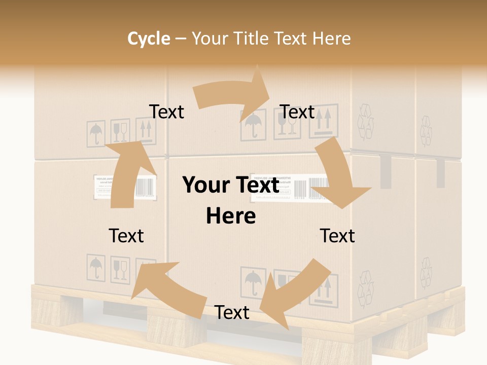 A Bunch Of Boxes Sitting On Top Of A Wooden Pallet PowerPoint Template