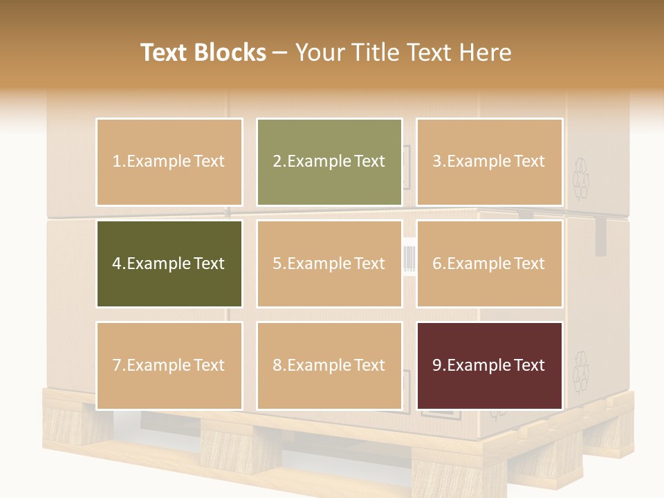 A Bunch Of Boxes Sitting On Top Of A Wooden Pallet PowerPoint Template