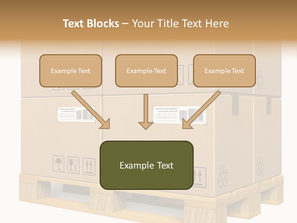 A Bunch Of Boxes Sitting On Top Of A Wooden Pallet PowerPoint Template