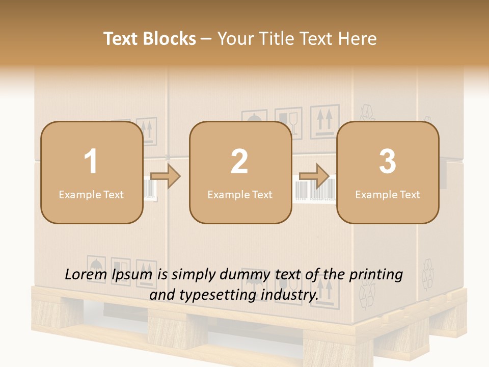 A Bunch Of Boxes Sitting On Top Of A Wooden Pallet PowerPoint Template