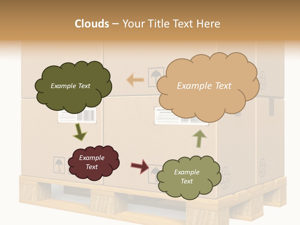A Bunch Of Boxes Sitting On Top Of A Wooden Pallet PowerPoint Template