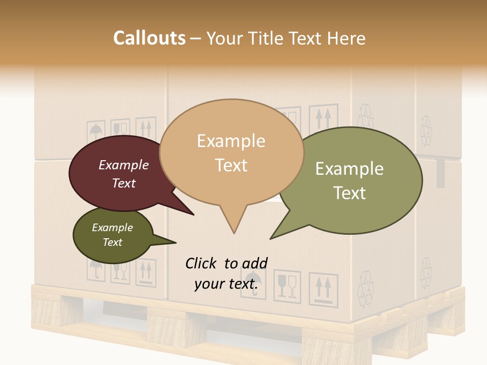 A Bunch Of Boxes Sitting On Top Of A Wooden Pallet PowerPoint Template