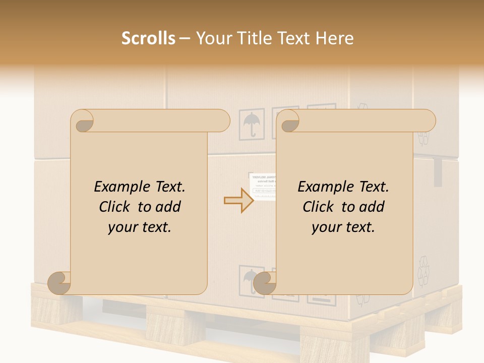 A Bunch Of Boxes Sitting On Top Of A Wooden Pallet PowerPoint Template