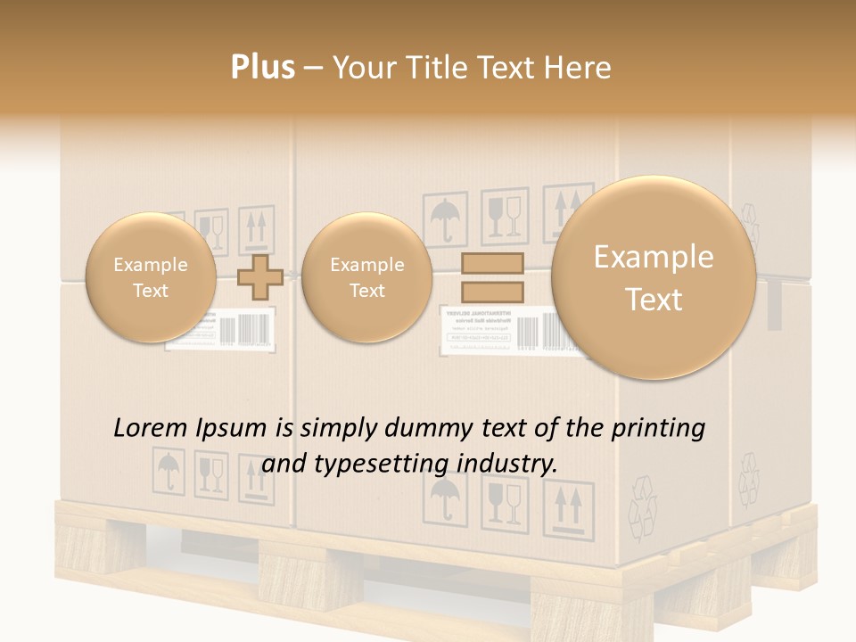 A Bunch Of Boxes Sitting On Top Of A Wooden Pallet PowerPoint Template