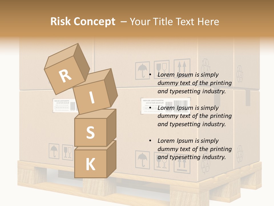 A Bunch Of Boxes Sitting On Top Of A Wooden Pallet PowerPoint Template