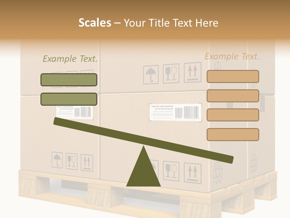 A Bunch Of Boxes Sitting On Top Of A Wooden Pallet PowerPoint Template