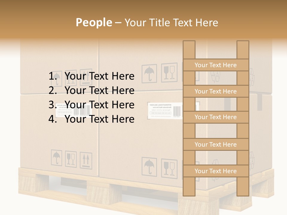 A Bunch Of Boxes Sitting On Top Of A Wooden Pallet PowerPoint Template