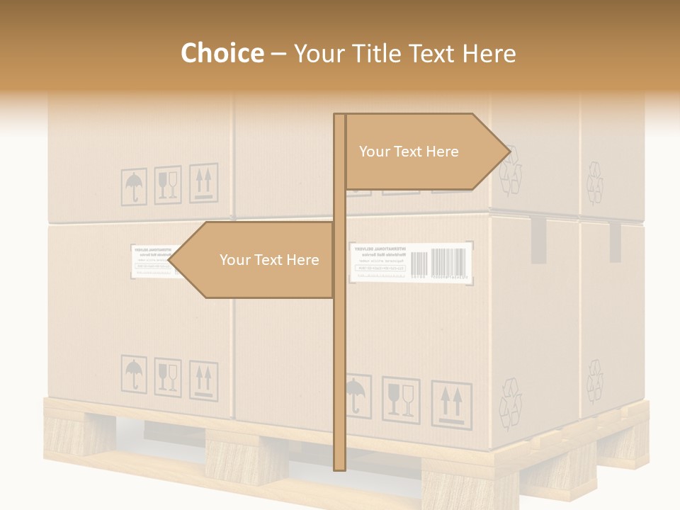 A Bunch Of Boxes Sitting On Top Of A Wooden Pallet PowerPoint Template
