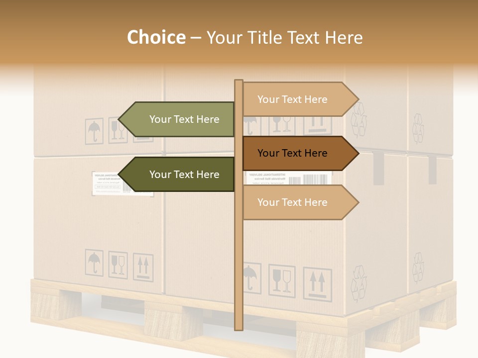 A Bunch Of Boxes Sitting On Top Of A Wooden Pallet PowerPoint Template