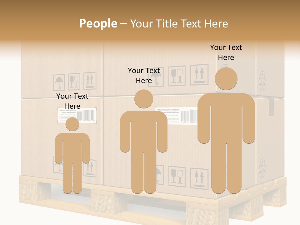 A Bunch Of Boxes Sitting On Top Of A Wooden Pallet PowerPoint Template