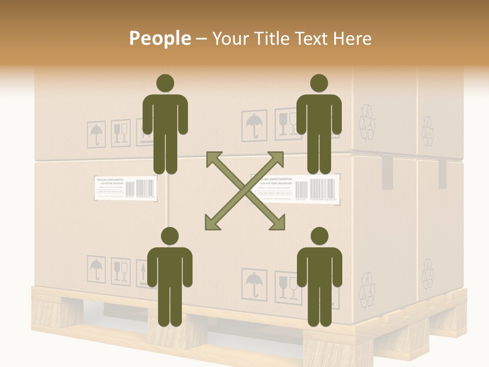 A Bunch Of Boxes Sitting On Top Of A Wooden Pallet PowerPoint Template