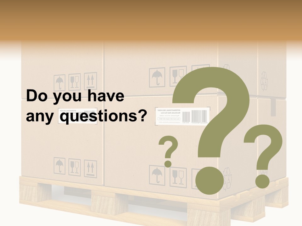 A Bunch Of Boxes Sitting On Top Of A Wooden Pallet PowerPoint Template