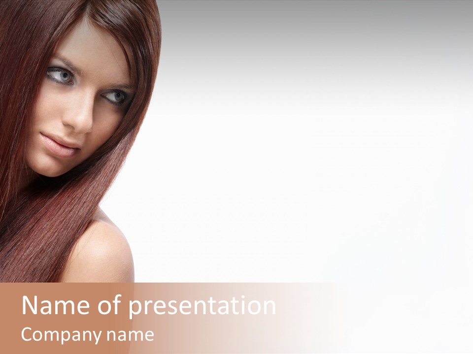 A Beautiful Woman With Long Red Hair Powerpoint Template PowerPoint Template