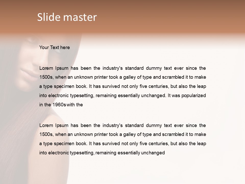 A Beautiful Woman With Long Red Hair Powerpoint Template PowerPoint Template