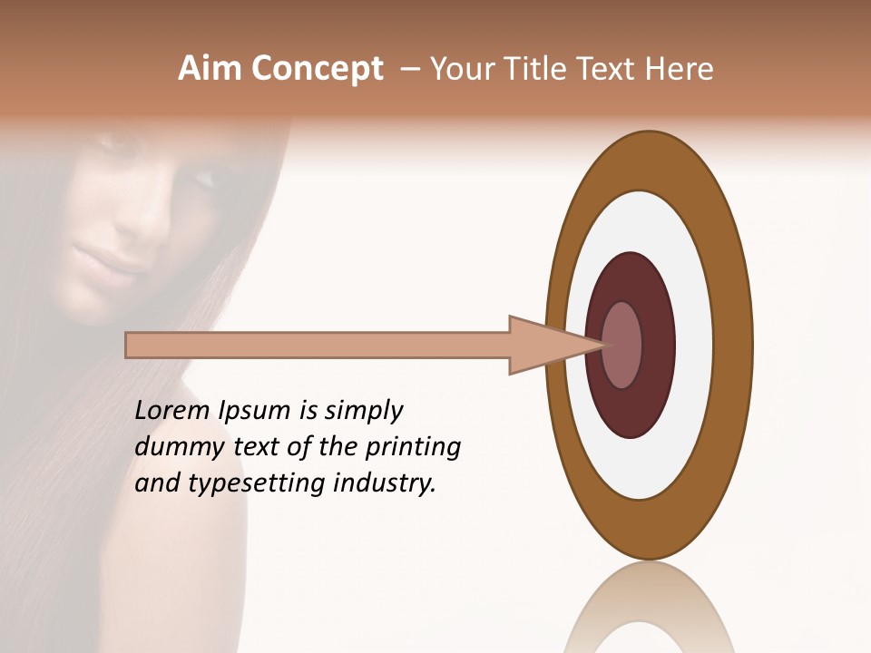 A Beautiful Woman With Long Red Hair Powerpoint Template PowerPoint Template