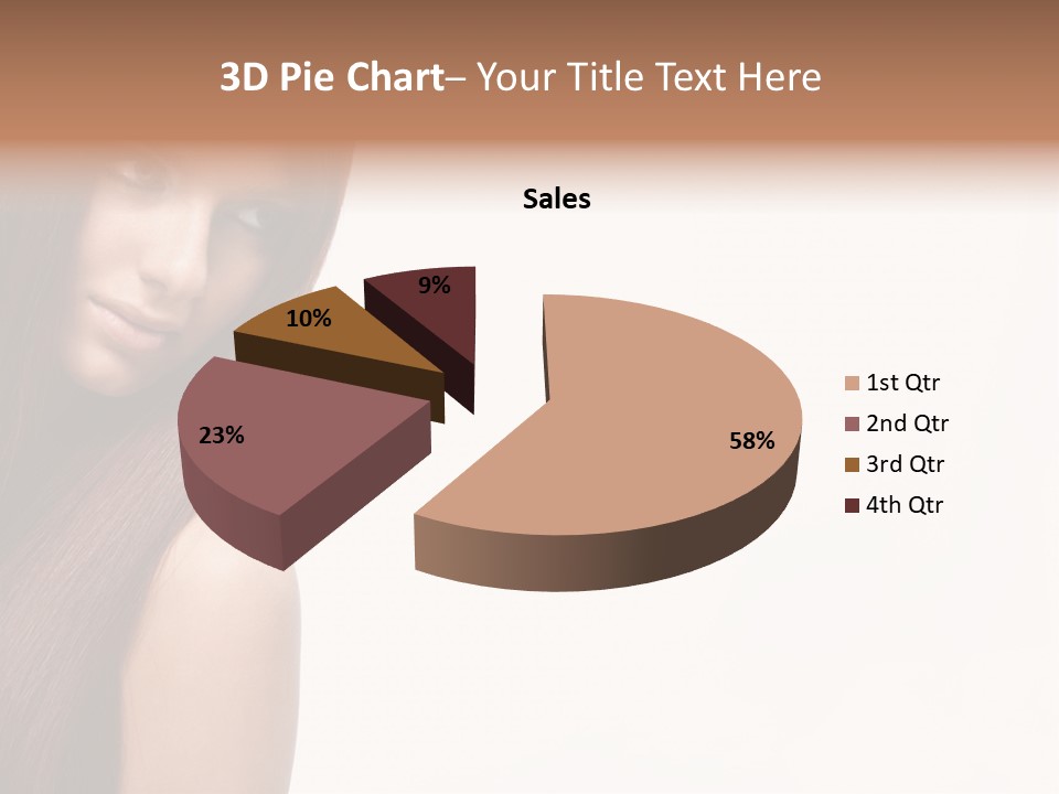 A Beautiful Woman With Long Red Hair Powerpoint Template PowerPoint Template