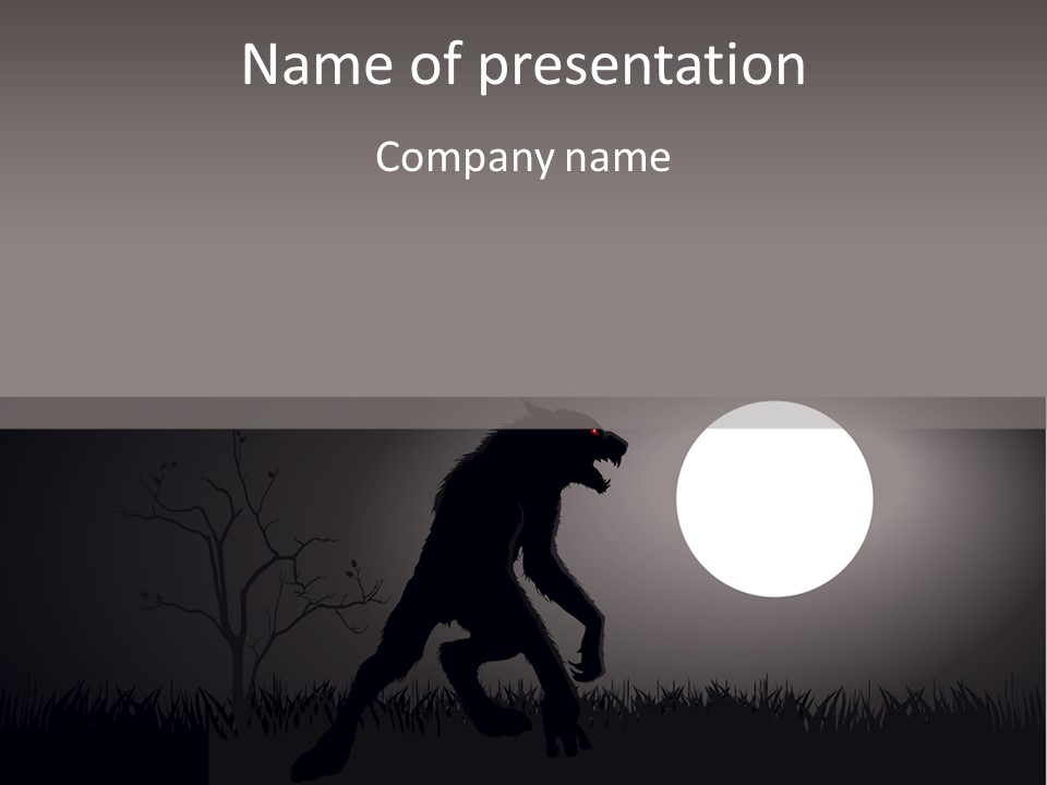 Wolf Lurid Black PowerPoint Template