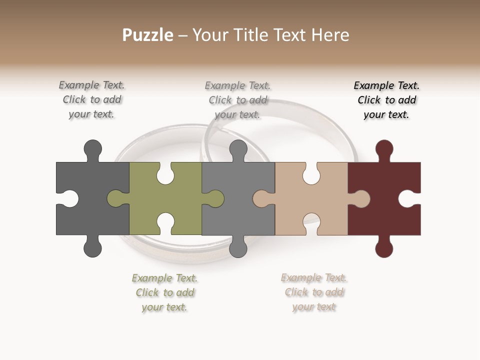 Two Silver Wedding Rings On A White Background PowerPoint Template