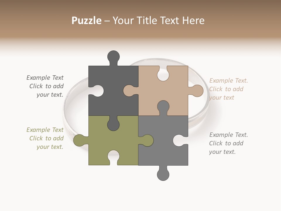 Two Silver Wedding Rings On A White Background PowerPoint Template