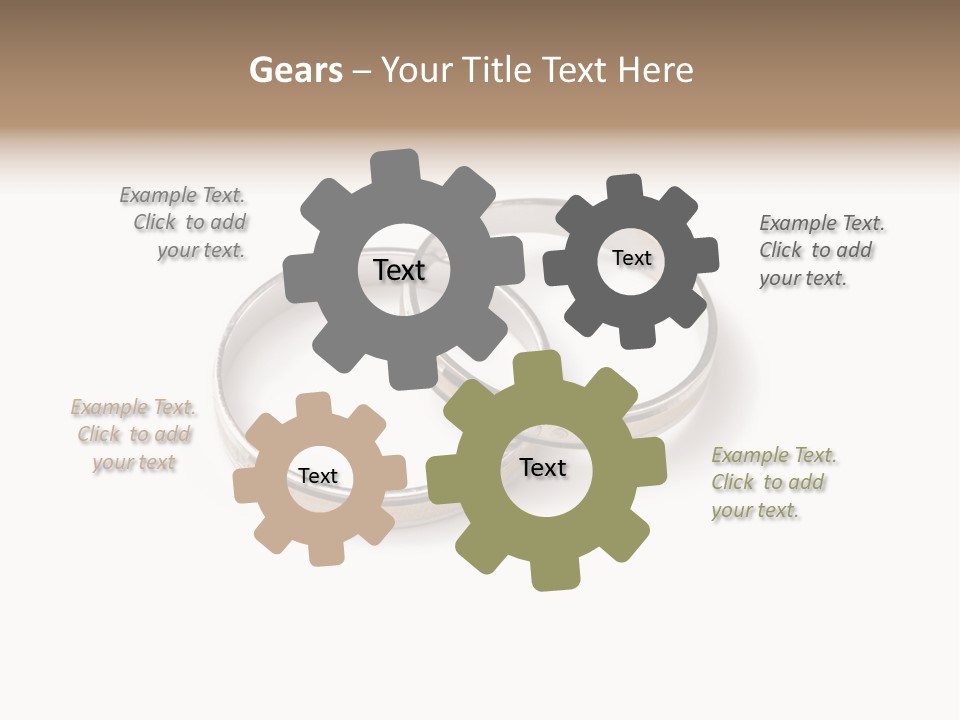 Two Silver Wedding Rings On A White Background PowerPoint Template