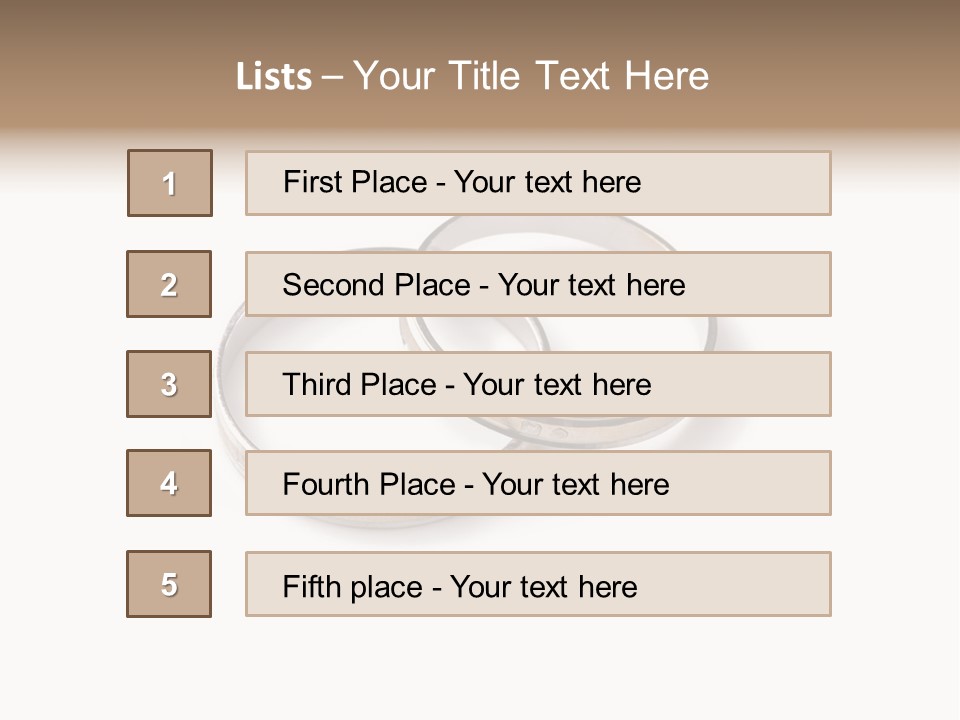 Two Silver Wedding Rings On A White Background PowerPoint Template