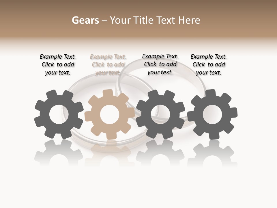 Two Silver Wedding Rings On A White Background PowerPoint Template