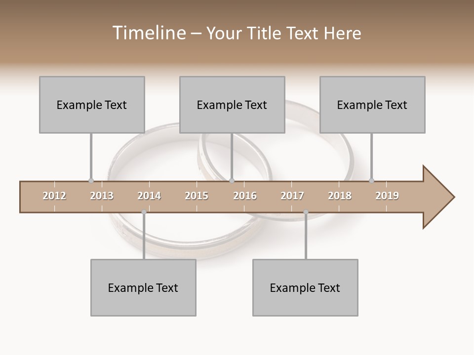 Two Silver Wedding Rings On A White Background PowerPoint Template