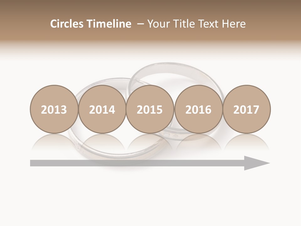 Two Silver Wedding Rings On A White Background PowerPoint Template