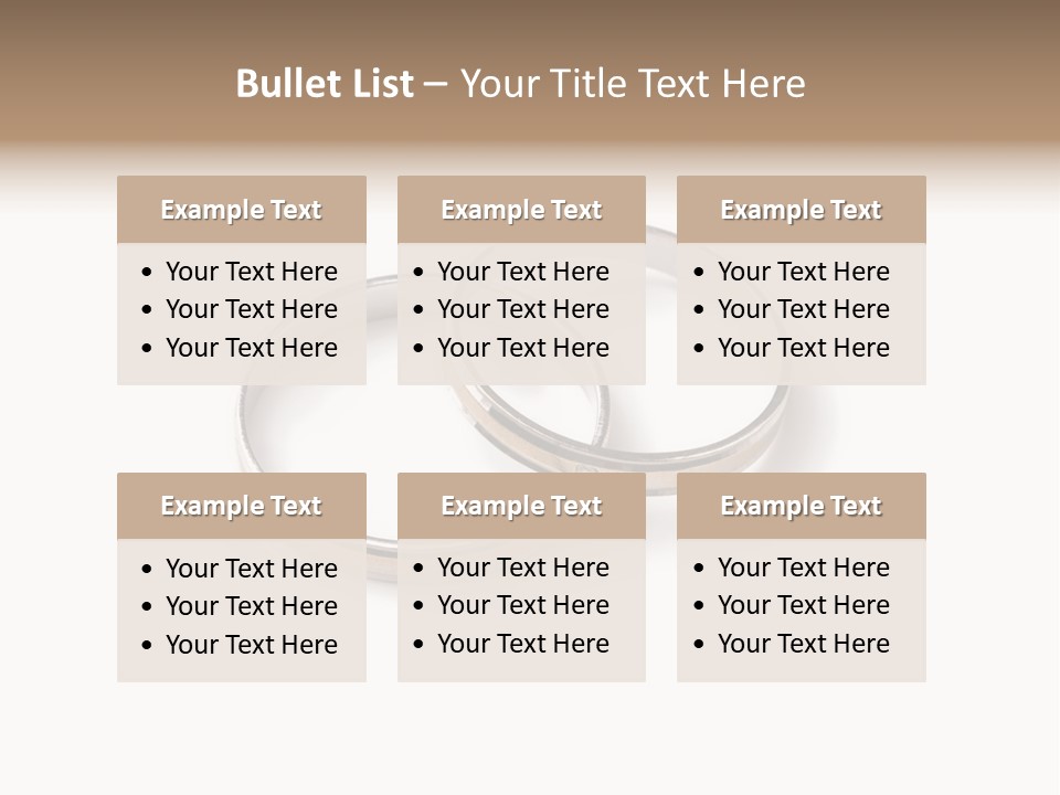 Two Silver Wedding Rings On A White Background PowerPoint Template