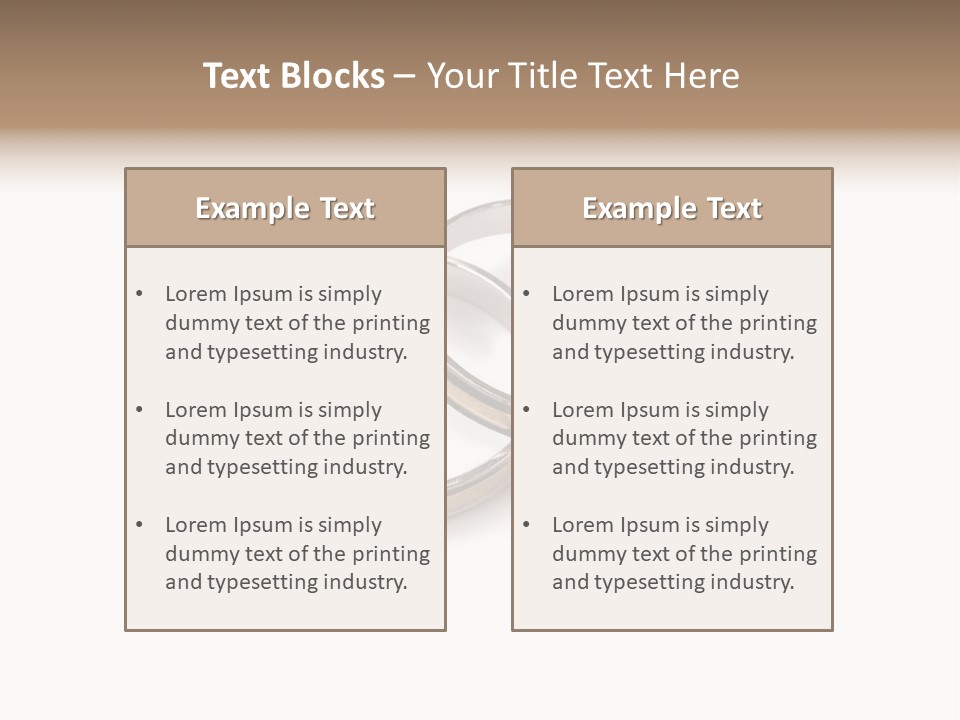 Two Silver Wedding Rings On A White Background PowerPoint Template