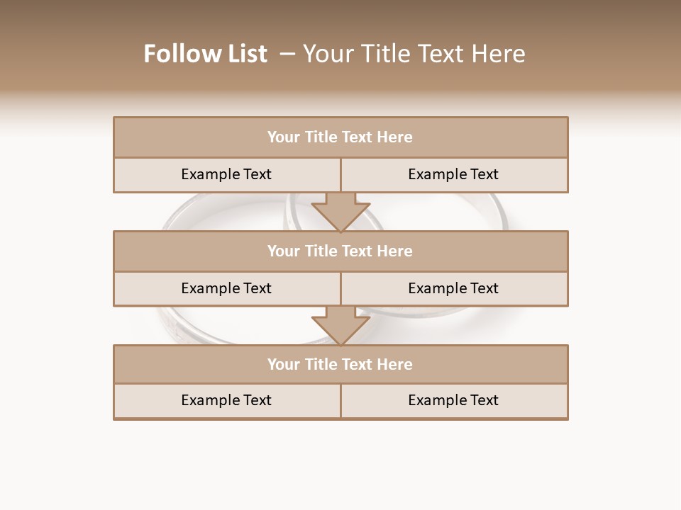 Two Silver Wedding Rings On A White Background PowerPoint Template