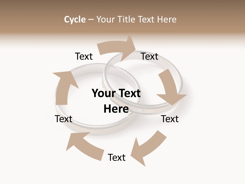 Two Silver Wedding Rings On A White Background PowerPoint Template