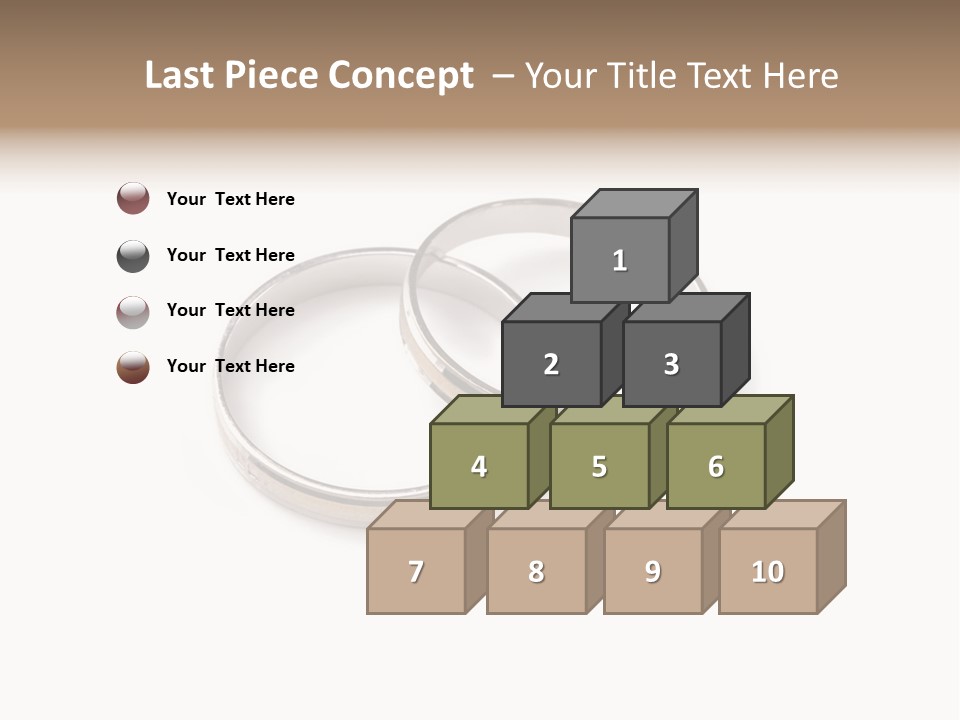 Two Silver Wedding Rings On A White Background PowerPoint Template