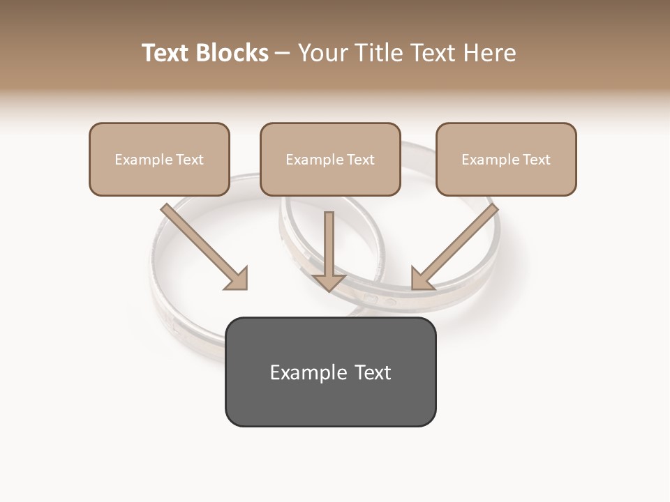 Two Silver Wedding Rings On A White Background PowerPoint Template