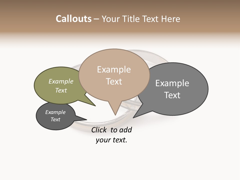 Two Silver Wedding Rings On A White Background PowerPoint Template