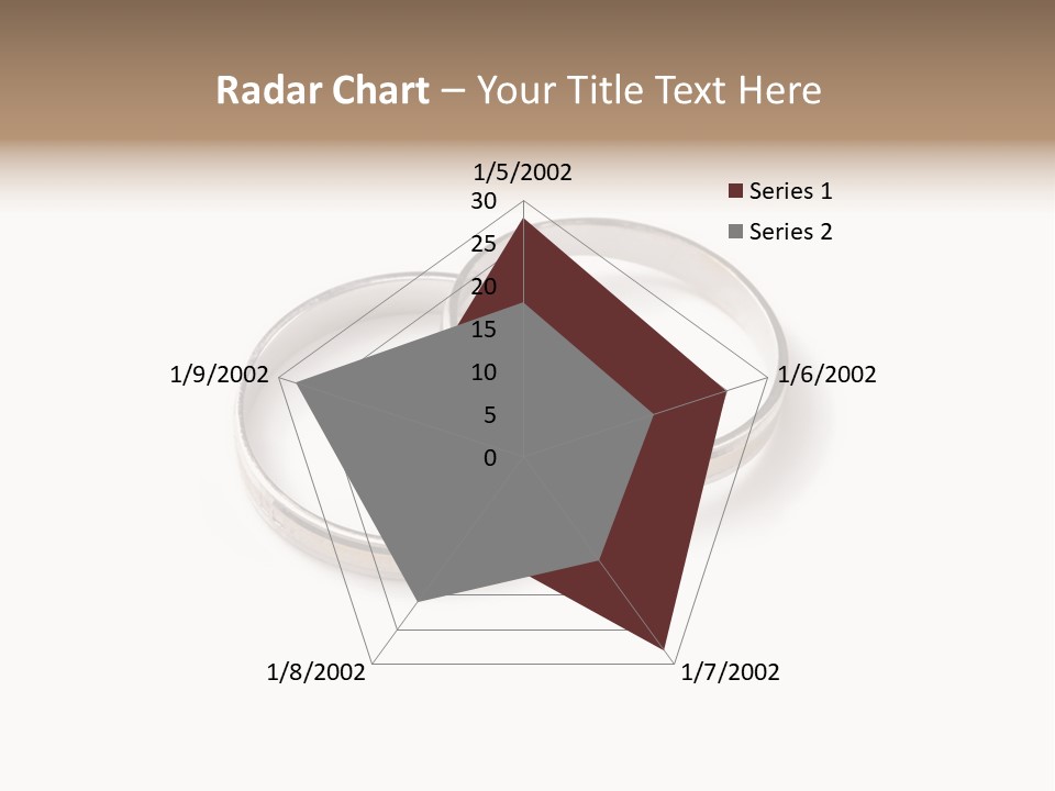 Two Silver Wedding Rings On A White Background PowerPoint Template
