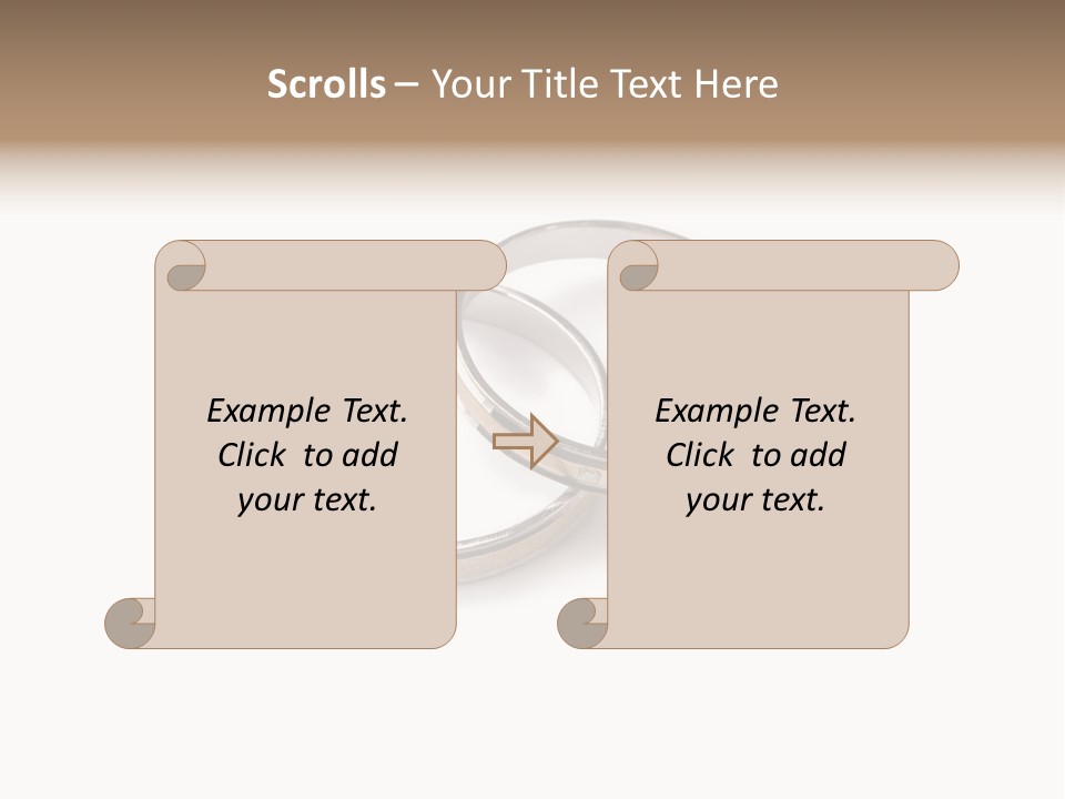 Two Silver Wedding Rings On A White Background PowerPoint Template