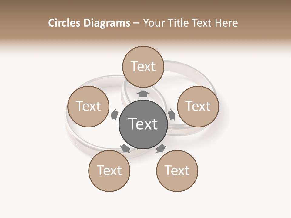 Two Silver Wedding Rings On A White Background PowerPoint Template