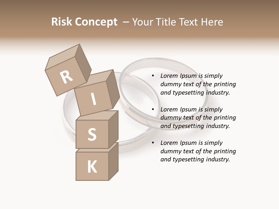 Two Silver Wedding Rings On A White Background PowerPoint Template