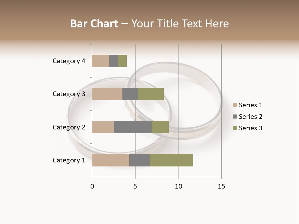 Two Silver Wedding Rings On A White Background PowerPoint Template